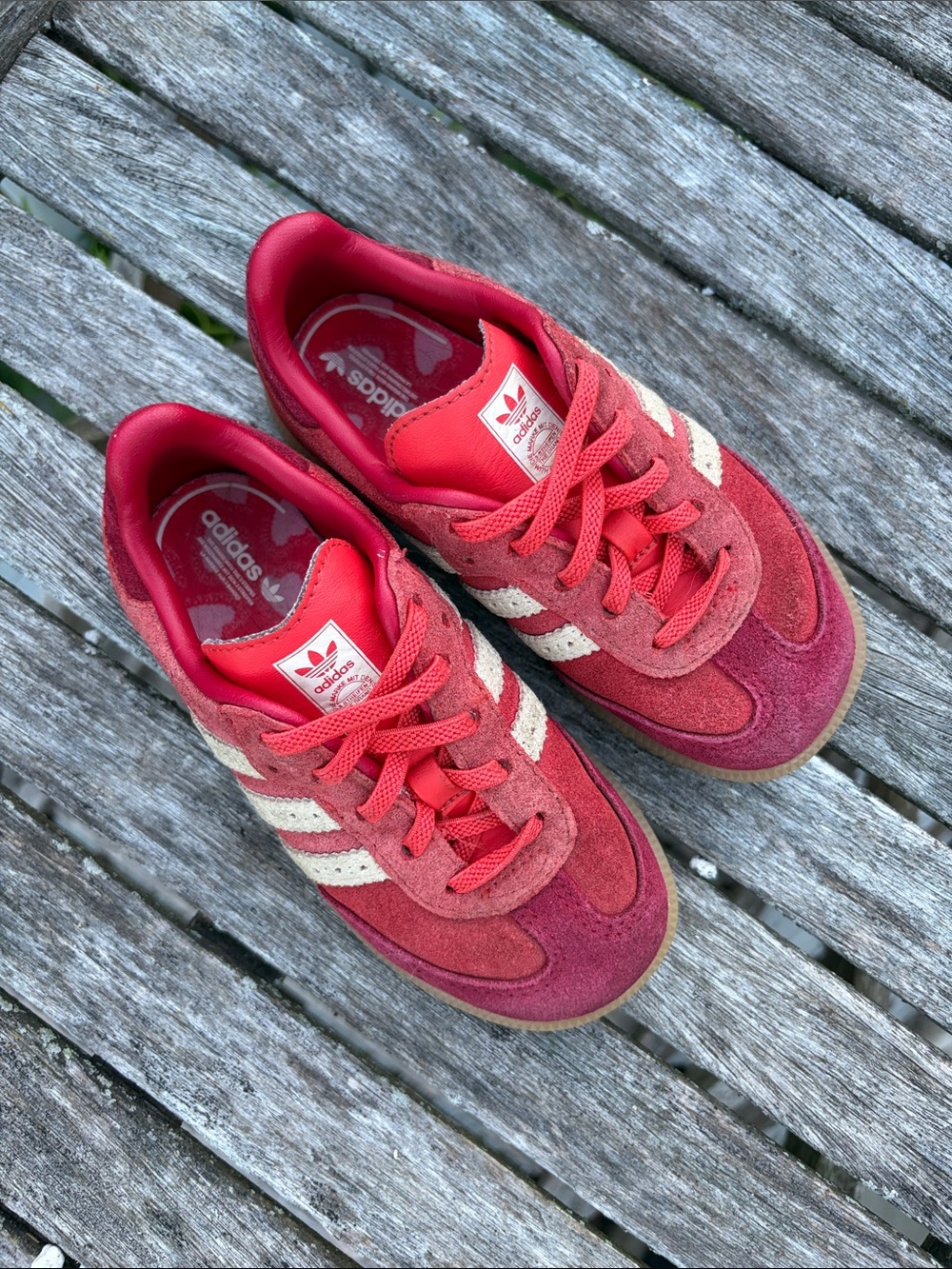 adidas samba Red Suede Sneakers size 9K/9T 26EU